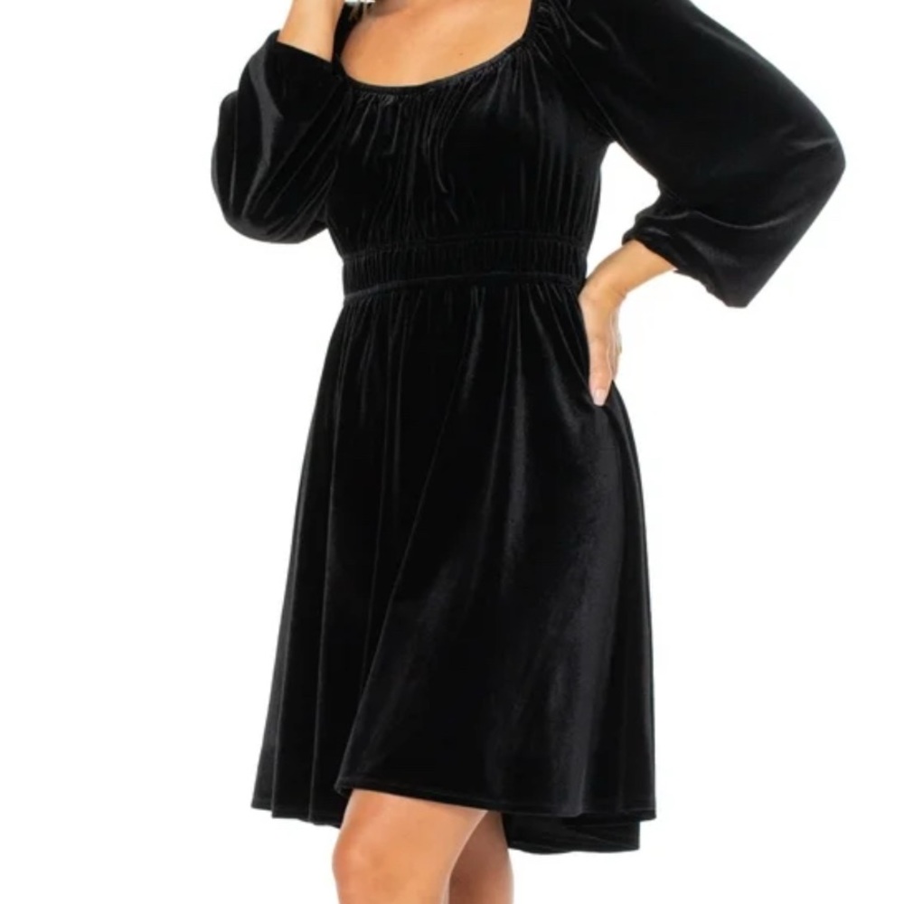 Celebrity Pink Velvet Dress in Black